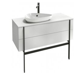 тумба с раковиной jacob delafon nouvelle vague 100 белый меламин универсальная 2 ящика в Алматы фото № 1