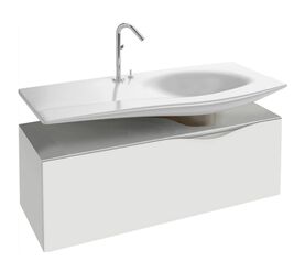 тумба с раковиной jacob delafon stillness 120 белый лак, с полупьедесталом в Алматы фото № 1