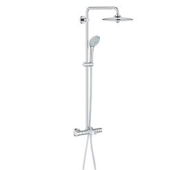 Душевая система grohe euphoria 26114001 с термостатом  поворотная с изливом цвет хром в Алматы фото № 1