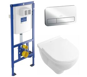 унитаз с инсталляцией 4в1 villeroy&boch o.novo 5660hr01 92246100 92249061 в Алматы фото № 1