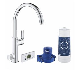 смеситель для кухни grohe blue pure eurosmart 30383000, без электроники с c-образным изливом в Алматы фото № 1