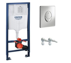 Инсталляция 3в1 grohe rapid sl 38721001 (овальная кнопка, хром) в Алматы фото № 1