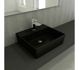 раковина накладная bocchi milano 1216-004-0126 50 см черная матовая в Алматы фото № 1