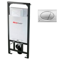 Инсталляция 3в1 alcaplast am101/1120  rus am101/1120+m71(кнопка смыва (хром - глянцевая) (216370) в Алматы фото № 1