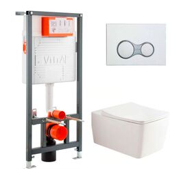 унитаз-биде с инсталляцией 4в1 vitra metropole 5676b003-1687 slim lift 742-5800-01 в Алматы фото № 1