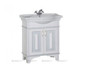 тумба валенса акванет 80 цв.белый краколет/серебро с раковиной (180143) в Алматы фото № 1