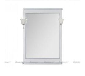 Зеркало акванет валенса 80 цв.белый краколет/серебро (180144) в Алматы фото № 1