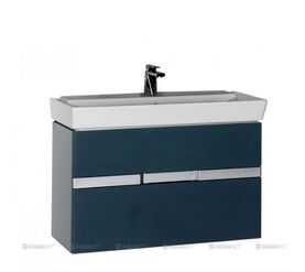 тумба акванет виго 100 цв.сине-серый ral-7031 с раковиной (183361) в Алматы фото № 1