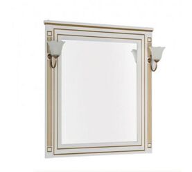 Зеркало паола 90 цв.белый/патина золото в Алматы фото № 1