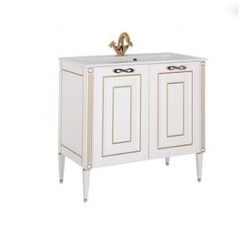 тумба паола 90 цв.белый/патина золото (мадонна) в Алматы фото № 1