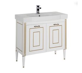 тумба паола n 90 цв.белый/патина золото (домино) в Алматы фото № 1