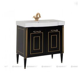 тумба паола n 90 цв.черный/патина золото (домино) (186119) в Алматы фото № 1