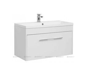 тумба августа 100 цв.белый (210019) раковина: нота 100, литьевой мрамор (204096) в Алматы фото № 1