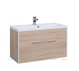 тумба августа 100 цв.дуб сонома (210021) раковина: нота 100, литьевой мрамор (204096) в Алматы фото № 1