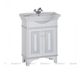 тумба валенса 70 цв.белый краколет/серебро (180141) с раковиной луис в Алматы фото № 1