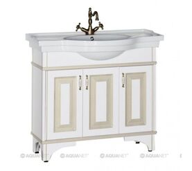 тумба валенса 70 цв.белый краколет/золото (182655) с раковиной луис в Алматы фото № 1