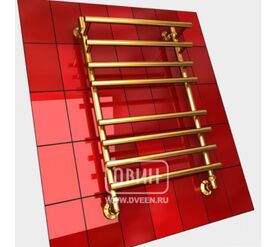 Полотенцесушитель f primo 60/50 1-3/4-1/2 водяной (к3 золотой хром) в Алматы фото № 1