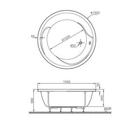 Ванна акриловая vitra 150x150 helice 50550001000 в Алматы фото № 1
