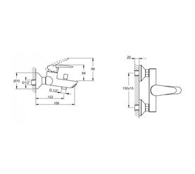 смеситель для ванны vitra dynamic s a40953 в Алматы фото № 1