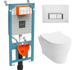 унитаз с инсталляцией 4в1 vitra bella 4449b003-0101 762-5800-01 740-0680 в Алматы фото № 1