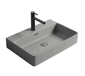 раковина накладная hans m9081d 50x40 см, серая матовая в Алматы фото № 1