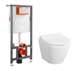 унитаз с инсталляцией 4в1 vitra integra round 9856b003-7205 в Алматы фото № 1