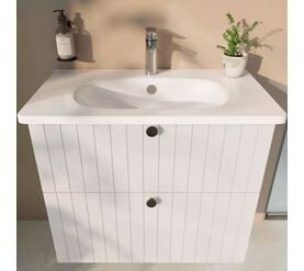 тумба с раковиной 80см vitra root groove 69436, белый матовый в Алматы фото № 1