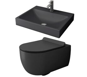 Подвесной унитаз bocchi v-tondo 1416-020-0129 с раковиной scala 1077-020-0126 в Алматы фото № 1