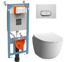 унитаз с инсталляцией 4в1 vitra sento 7748b003-0075 700-1873 slim lift в Алматы фото № 1