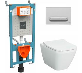 унитаз с инсталляцией 4в1 vitra integra square 9856b003-7206, безободковый в Алматы фото № 1