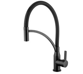 смеситель для кухни hans h812.033 с гибким изливом, черный в Алматы фото № 1