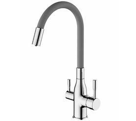 смеситель для кухни hans h823.011 с фильтром, хром серый в Алматы фото № 1