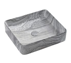 раковина накладная hans hs-2179mg 47x38 см, серый мрамор в Алматы фото № 1