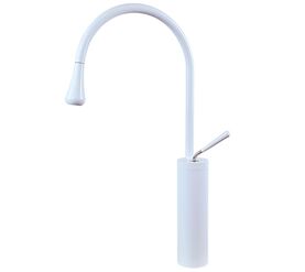 Высокий смеситель для раковины hans la21002w, белый в Алматы фото № 1