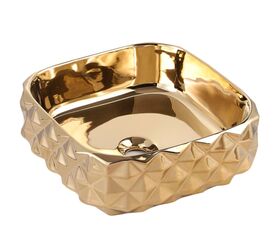 раковина накладная hans vg-2626/003 40x40 см, золотая в Алматы фото № 1