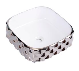 раковина накладная hans vg-2626/004 40x40 см, сербро-белая в Алматы фото № 1