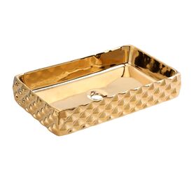 раковина накладная hans vg-2626/006 60,5x34 см, золотая в Алматы фото № 1