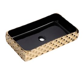 раковина накладная hans vgm-2626/001 60,5x34 см, золотая-черная в Алматы фото № 1