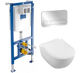 унитаз с инсталляцией 4в1 villeroy & boch subway 2.0 5614r201 92242700 92249061 в Алматы фото № 1