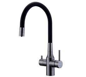 смеситель для кухни paulmark salix sa213419-gm с гибким изливом, вороненая сталь в Алматы фото № 1