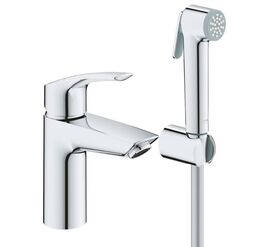 смеситель для раковины grohe eurosmart 23124003 с гигиеническим душем, хром в Алматы фото № 1