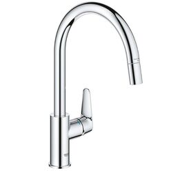 смеситель для кухни grohe baucurve 30547000, выдвижной излив, хром в Алматы фото № 1