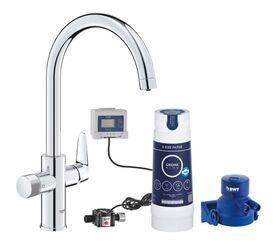 смеситель для кухни grohe blue pure baucurve 30581000 с фильтром, хром в Алматы фото № 1