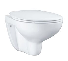 унитаз подвесной grohe bau ceramic 39497000, безободковый, с сиденьем без микролифта, белый в Алматы фото № 1