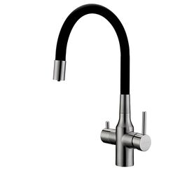 смеситель для кухни paulmark salix sa213419-ni с гибким изливом, никель в Алматы фото № 1