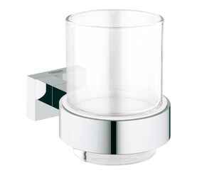 стакан с держателем grohe essentials cube glass 40755001, хром в Алматы фото № 1