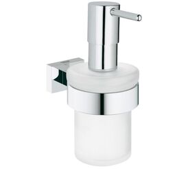 Дозатор жидкого мыла grohe essentials cube 40756001 с держателем, хром в Алматы фото № 1