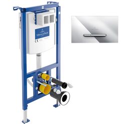 Инсталляция 3в1 villeroy&boch viconnect 92242700, кнопка смыва хром 92218061 в Алматы фото № 1