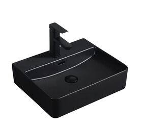 раковина накладная hans m9081b  50x42 см, черная матовая в Алматы фото № 1