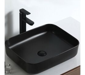 раковина накладная hans m9084b 50x40 см, черная матовая в Алматы фото № 1